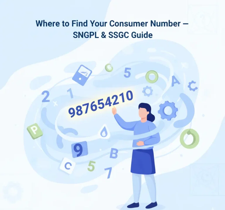 consumer number on SNGPL or SSGC gas bill