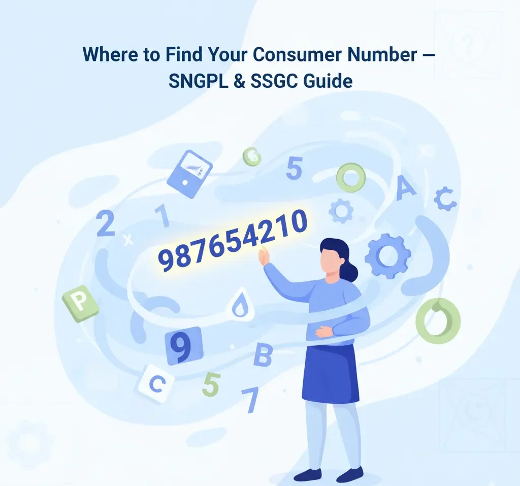 consumer number on SNGPL or SSGC gas bill